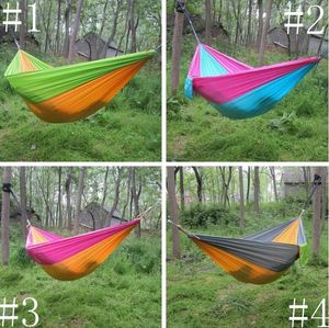 Hamaca Paracaídas Doble Ligero Nylon Hamaca Adulto Camping Hamacas de viaje al aire libre Supervivencia Jardín Columpio Caza Cama para dormir RRB15802