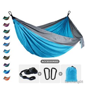 Hammocks 220x90cm Single Camping Hammock lightweight Hammock with Tree Strap for Indoor outdoor Adventure Beach Travel R230613