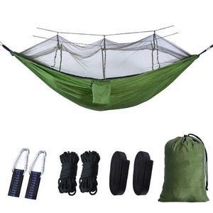 Hamacs Hamac Camping avec moustique Net Green Outdoor Garden Swing 2 personnes Strong pour les loisirs