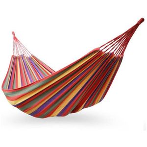 Hammocks Outdoor Portable Hammock Garden Home Dormitory Lazy Chair Sports Travel Cam Swing Chairs Thick Canvas Stripe Hang Bed Doubl Dhva2