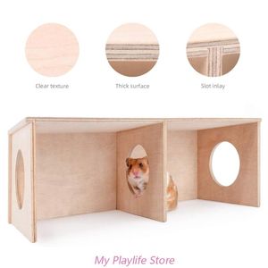 Hamster Wood Hideout Hamster Nest House Cabine et châteaux naturels non toxiques Play-Ground Graw Toy Hamster Cage