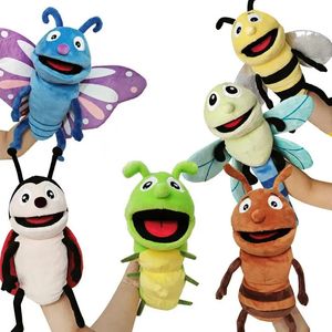Hand Puppets Kids Toys Plush Insects Animal Ladybug Doll Family Storytelling Roleplaying Finger 231220
