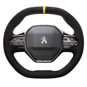 Hand Sewn Suede Steering Wheel Cover for Peugeot 308 /508 / 207 / 206 / 408