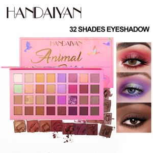 HANDAIYAN 32 couleurs fard à paupières Palette visage Blush surligneur mélange poudre maquillage Palette paillettes miroitant mat ombre à paupières