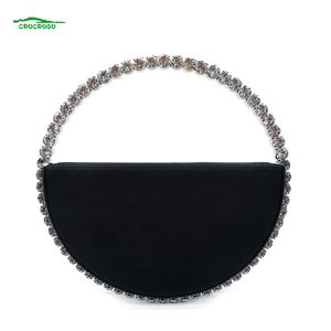 Borsetta Fashion Women Designer High-end Ladies Diamond Round Dinner Shiny Crystal Party Dress Wedding Clutch Wallet Bag