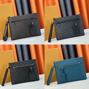 Bolso de mano para iPad para hombre, bolsa para tableta, bolso con cremallera, bolso de mano, Bolsos de cuero auténtico, 30x22x5cm