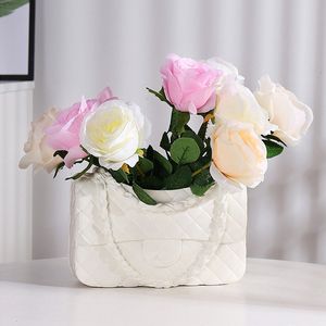 Handbag Vase Creative Fashion Living Room Entrance TV Cabinet Decoration Dried Flowers and Flowerpot