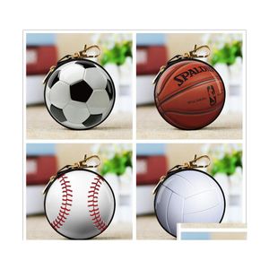 Bolsos de bolsos Béisbol Fútbol Monedas de fútbol Soporte de llavero 3D Cambio de billetera impresa Money Pocket Kids Party Favor Mini Purse Dhhep