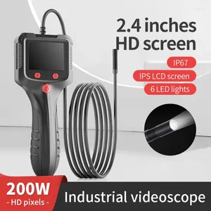 Caméra endoscope industrielle portative avec écran IPS HD de 2.4 pouces, avec lumière LED, détecteur étanche de réparation de moteur de voiture et d'égout