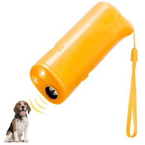 Entrenador repelente de mano, dispositivo antiladridos 3 en 1 con linterna LED, disuasivo ultrasónico para perros y entrenador de tapón de ladridos