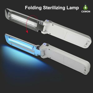 Mano UVC LED Luz germicida Teléfono Cepillo de dientes Máscara Esterilizador UV Floding portátil USB Lámpara de desinfección ultravioleta alimentada por batería