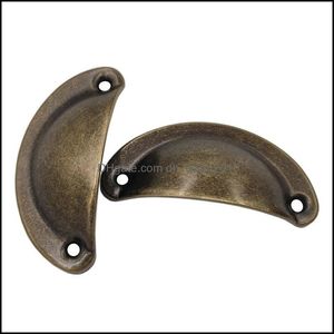 Poignées 20 pièces bouton de coquille en bronze rétro der pl poignée armoire boutons de porte de cuisine matériel décoratif 70 mm 608 R2 livraison directe Dhgix