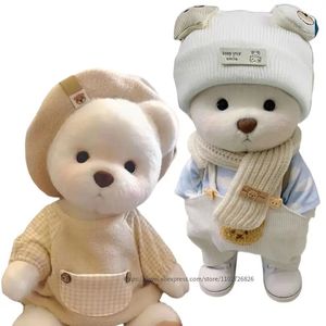 Fait à la main mignon ours en peluche en peluche de haute qualité Teddy Story meilleur cadeau pour petite amie cadeau de la Saint-Valentin décoration de fête d'anniversaire 240124