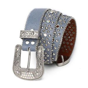 Cinturón de diamantes de tierra hecho a mano, cinturón popular y de moda, diseño versátil para hombres y mujeres, hebilla de aguja de aleación de código dorado