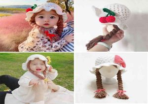 Perruque tricotée à la main pour bébé fille, perruques pour bébé, Brades, chapeau au Crochet, casquettes avec tresses, accessoires de photographie pour bébé, couvre-chef, 16 ans9323159