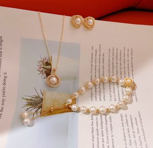 Collar de perlas hecho a mano, pulsera, pendientes de plata pura, trajes de estilo barroco, forma de concha de rosa con perlas naturales de agua dulce de alta calidad para damas