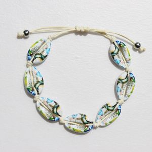Coquillages faits à la main bijoux bracelets tricotés arc-en-ciel coloré tricoté à la main filles perles brin réglable bracelets tressés bracelets porte-bonheur pour les femmes