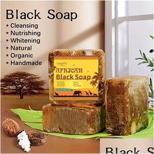Handmade Soap African Black Soap Treatment Acne Handmade Anti Rebelles Smooth Blemish Shea Butter Face Moisturizing Gently Bath Skinca Dh0Zy
