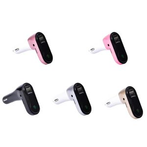 Manos libres Bluetooth Car Kit C6 Transmisor FM Modulador Cargador de coche AUX Manos libres Música Mini Reproductor de MP3 SD USB LCD 30pcs / lot