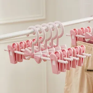 Perchas 5pcs estantes de pantalón para niños retráctil lindo ropa de bebé colgador de colgilla sin deslizamiento