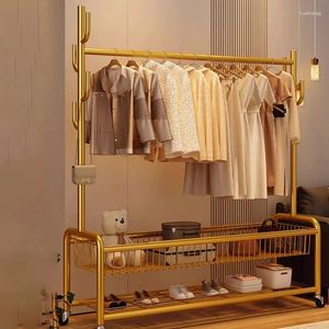 Cintres en métal Portable porte-vêtements étagères dorées chambre rangement chaussure manteau moderne nordique Arara De Roupa magasin de vêtements meubles