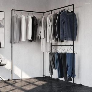 Hangers PAMO Design Industrial Design Rack - LAS Edge Freestand Coat for Walk -In Wardrobe Wall I Ropa hecha de negros S