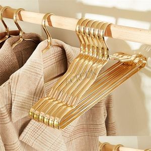 Hangers Racks Cintre 10 pièces en alliage d'aluminium cintres antidérapant séchage garde-robe économiseur d'espace vêtements support de rangement vêtements cheval 220 Dhn32