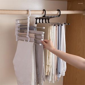 Hangers & Racks Multi-Functional 5 In 1 Trouser Storage Rack Adjustable Pants Ties Shelf Closet Organizer Stainless Steel Clothes Hanger