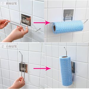 Cocina colgante Papel higiénico Rolling Paper Rack Rack de toalla de baño Soporte de papel de seda de metal Rack de almacenamiento para el hogar