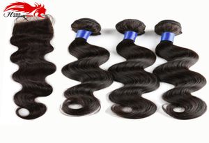 Producto Hannah, cabello brasileño ondulado con cierre, 3 mechones baratos, extensiones de cabello humano, cabello brasileño con cierre Weave1259423