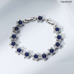 Haosen Fine Jewelry Bracelet en forme de pentagramme pour femme en laiton et zircon naturel avec chaîne de tennis plein de diamants