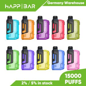 Happ Bar Factory Wholesale Rechargeable 10000 12000 15000 Puffs Tye-C Charger Disposable E Vape avec écran LED