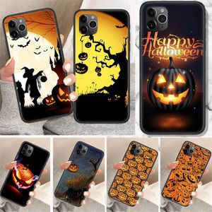 Fundas para teléfono Happy Halloween para iPhone 14 Calabaza Linterna Castillo Fantasma Cráneo Patrón Negro Suave TPU Shell iPhone14 13 12 11 8 7 Plus Pro Max Funda móvil con estampado de moda