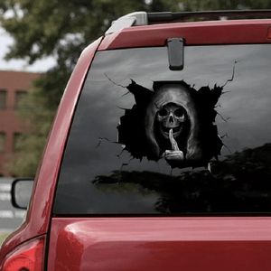 Heureux Halloween mur sol autocollant horreur Stickers muraux silencieux crâne autocollant voiture fenêtre décoration de la maison décalcomanie décor fête