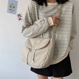 HARAJUKU Canvas Messager Sac Messager Unisexe DrawString Puff Bag 2023 AUTUMNE HIVER NOUVEAU SAG CROSSBOCK PORT