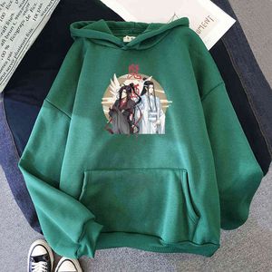 Harajuku Hoodies Femmes Surdimensionné Chine Style À Manches Longues Wei Wu Xian Lan Wang Ji Anime Imprimer Automne Mode Pull Sweats Y0820