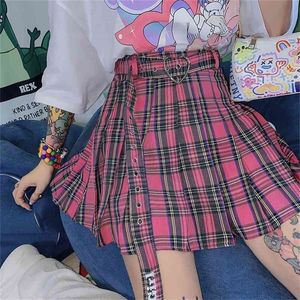 Falda plisada dulce estilo Harajuku girl Millennium girl Tuku faldas cortas 210331