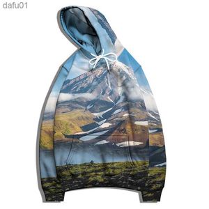 Sudadera con capucha de estilo Harajuku para hombre, Sudadera con capucha con estampado 3D de bosque, montaña, cielo y luna, ropa de talla grande S-6XL, chándal para exteriores, jersey L230520