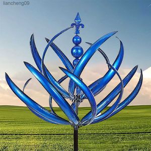 Harlow Wind Rotator Unique Wind Molino de viento giratorio Extraíble Azul Durable Reflectante con enchufe de tierra Artesanía Decoración de césped L230620