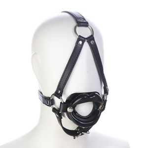 Harnais bondage oral o anneau pu cuir silicone lèvre ouverte bouche bâillon fixation bracelet de tête retenue bdsm toys sexy adultes