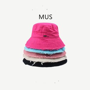 Sombreros de pescador sólido de alta calidad para mujer, protector solar informal, ala ancha, sombreros de diseñador de moda, sombrero bordado para el sol de marca al aire libre