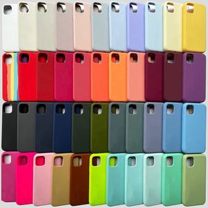 Cois de silicone premium de luxe pour iPhone 14 Pro Max 13 14 plus 12 mini 11pro xr x xs 8 7 6s Fibre souple 3-en-1 Couverture de téléphone antipollution à gratter à gratter l'origine