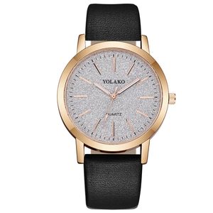 HBP Casual Women Watch Black Leather Strap Quartz Mouvement Dames Watchs Gold en acier inoxydable Centraire