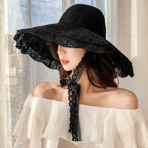 HBP HT3574 2021 Hats New Fashion Women Summer Ladies LE SOLID BURD BRIM Sun Bucket Tapa Femenina Elegante Pkable Panamá Beh Hat P230327