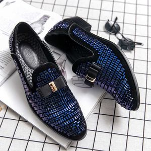 HBP Non-Brand Glitters Material Cómodo Slip On Business Wear Zapatos de vestir formales para hombres