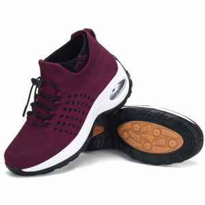 HBP Sin marca Precio bajo Venta Calcetines rojos para correr Zapatos casuales al aire libre Zapato deportivo Zapatilla de deporte de moda para mujer