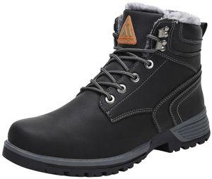 HBP Non-Brand Venta al por mayor Unisex Forro suave Piel Cálida Impermeable Negro Zapatos de invierno Botas de nieve para hombres y mujeres