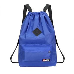 Bolsa de almacenamiento con cordón de tela Oxford HBP, mochila de bolsillo, mochilas de viaje ligeras de gran capacidad, bolsa deportiva impermeable plegable