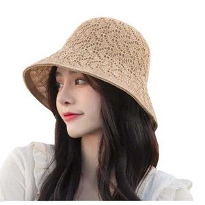 HBP Solid Wide Brim Color Basin Cap femme Sortie du soleil Visor Soleil Holiday Cool Backet Seaside Hat Hat Tide Summer Fisherman Chapeaux P230311