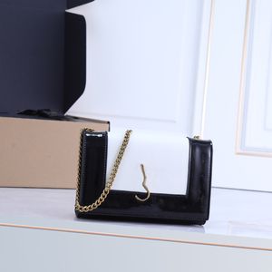 TZ Designer Shoulder Bag Kate Bag Bolso de charol Chain Clutch Bags Fashion Flap Contrast KATE 20CM Pequeños bolsos de cuero brillante Luxury Women Crossbody bags